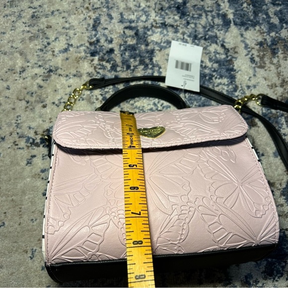 NWT Luv Betsey Johnson Lavender Butterfly Lbaddy Blush Stripe Crossbody Bag - Picture 11 of 11